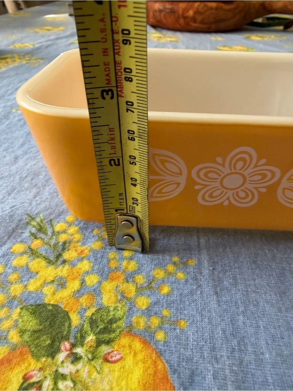 Pyrex Yellow Floral Rectangular Baking Dish-vintage
